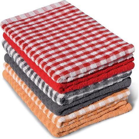 6 toallas (10 de algodón, 45x) – absorbentes – lavables (1/2)