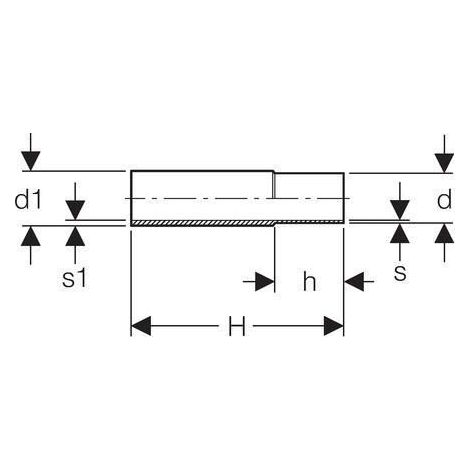 Geberit Mapress Raccord de transition en acier C avec extrémité à emboîter et à souder, DN 20, 12414