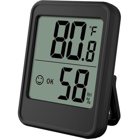 Thermomètre Intérieur d'humidité et Hygromètre Électronique, Mini Station Météo avec Commutateur ℃-℉ pour Maison, Bureau, Serre (1/4)