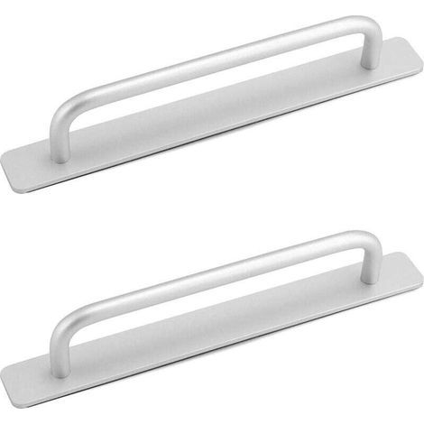 selbstklebende Schiebetürgriffe, Möbelgriffe aus Aluminiumlegierung, 210 x 25 mm, silberfarben (1/5)