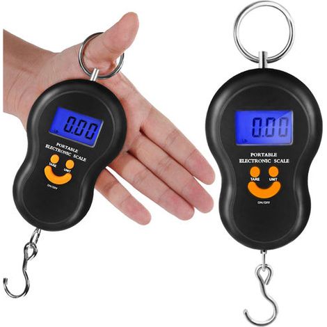 Bilancia a gancio con display lcd capacita 50 kg funzione tara