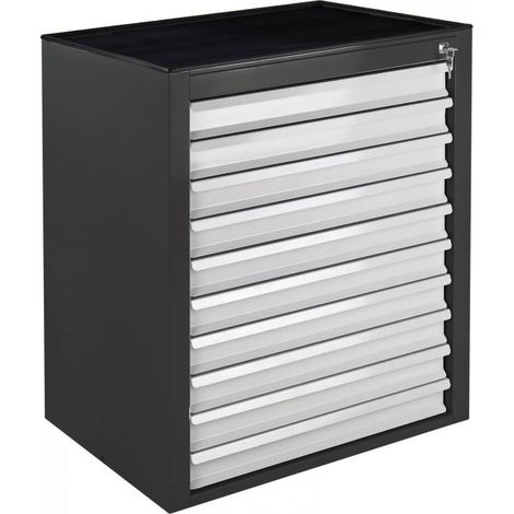 Armoire servante Mammut 10 tiroirs - Gris/Anthracite