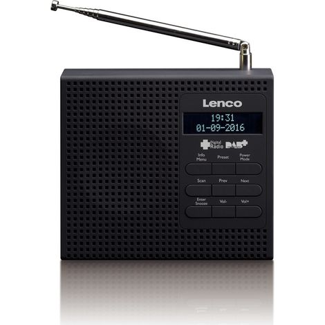 Lenco DAB+ Uhrenradio mit FM PDR-020 Schwarz