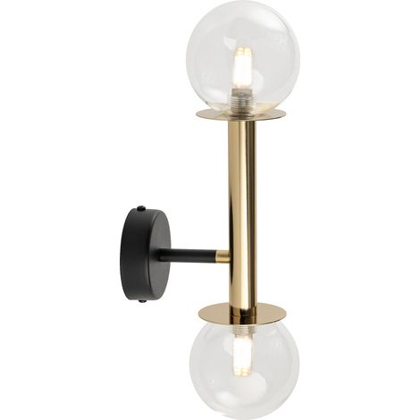 Applique murale Daisy or/noir 2 globes G9 12W Sigma (1/2)