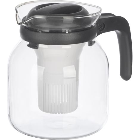 Carafe en verre avec infuseur pour café et thé, 1,2 l (1/4)