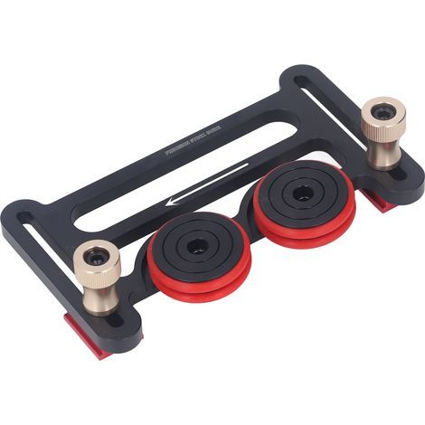 Double wheel bearing stock roller with sliding blocks, table saw feed guide for woodworking (1/5)