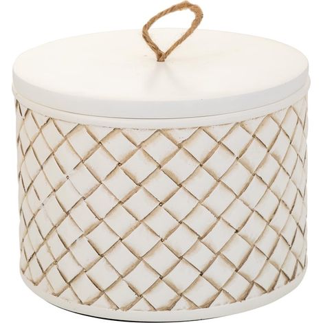 Caja Joyero de poliresina blanca 17,5x17,5x13