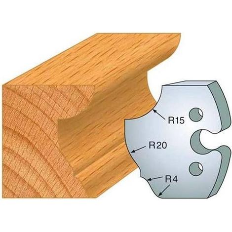 Jeu de 2 Fers Profilés Acier HT 50 x 5,5 mm - N°223 Congé et grande doucine - Outil de menuiserie - Diamwood