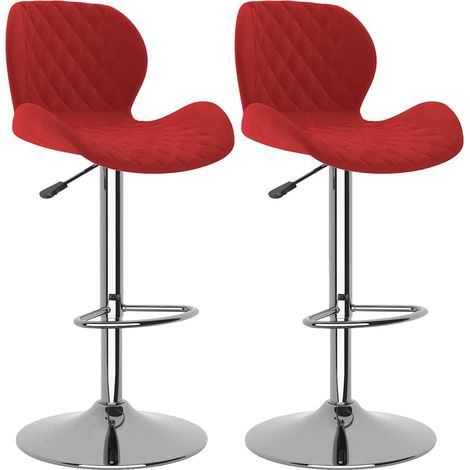 Maison Exclusive - Barhocker 2 Stk. Weinrot Samt (1/5)