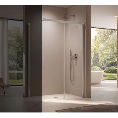 Kermi Porte coulissante Nica D2R 1030x 2000 GAK : 990-1015 SIHG verre trempé transparent Clean (1/4)