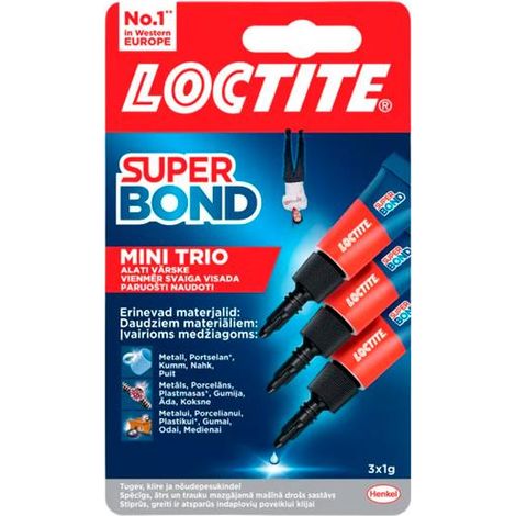 LOCTITE SUPER ATTAK MINI TRIO ADHESIVO INSTANTÁNEO 3X1G - Pack de 12 unidades
