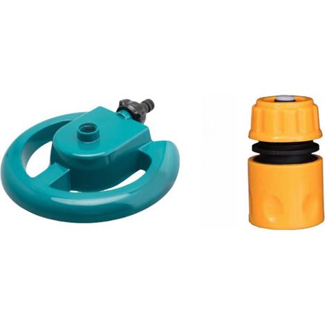 Arroseur rotatif à disque 4 jets avec raccord rapide - Arrosage pelouse et jardin