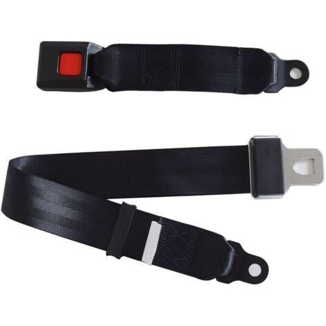 BUNTHAUS 2 pièces ceinture de sécurité 2 points confortable noir siège réglable sangle de sécurité universelle pour voiturette de Golf Autobus scolaire (1/5)