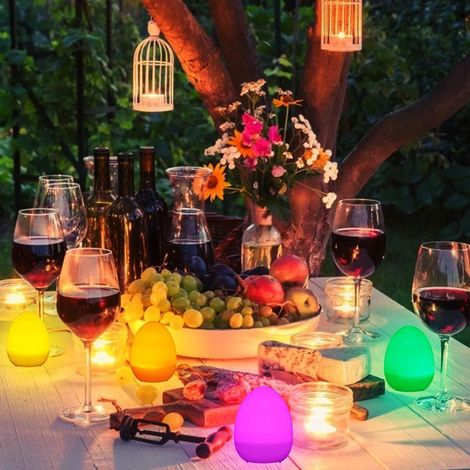 Lot de 12 œufs de Pâques lumineux à LED, fonctionnant sur piles, pour décorer votre maison, salon ou jardin. (1/5)