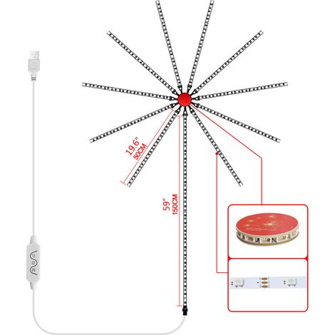 Guirlande lumineuse LED effet feu d'artifice avec télécommande et synchronisation musicale, idéale pour décorer une fête de Noël, un bar ou une salle de jeux. (1/5)