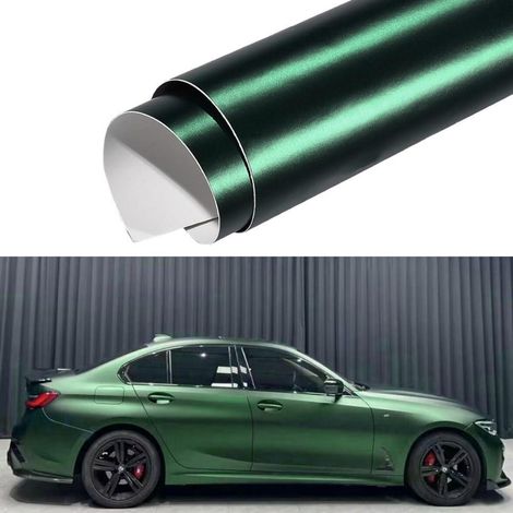 Autofolie Dunkelgrün Matt Metallic Selbstklebend mit Luftkanälen (1/5)