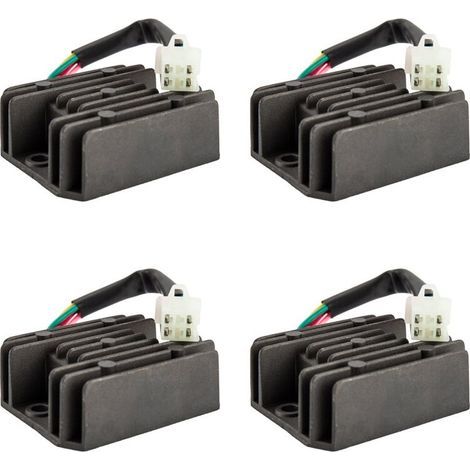 Convient pour le régulateur et redresseur de tension universel à 4 fils à onde complète noir 4X, applicable aux motos et aux motos à quatre roues, 12V. (1/5)