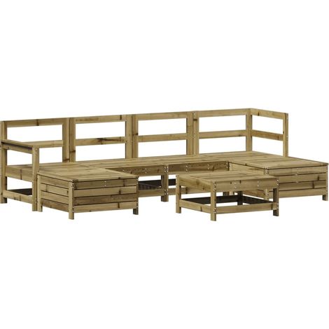 Maison Exclusive - 7-tlg. Garten-Sofagarnitur Kiefernholz Imprägn