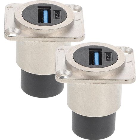 Adaptateur USB 3.0 eur Femelle-Femelle Argenté à Montage sur Panneau en PC et Métal, 2 Pièces, Gain de Place et Résistant aux UV pour Usage Industriel (1/5)