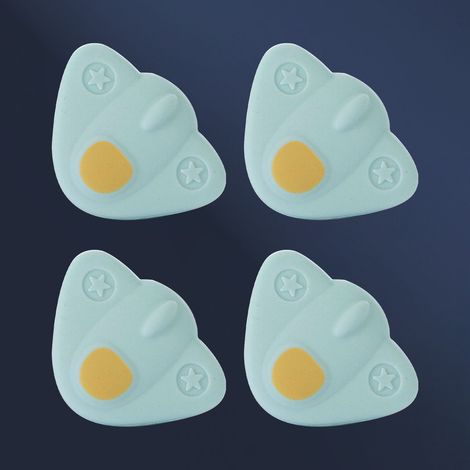 Set mit 4 Eckenschützern, Cartoon-Design, Babysicherheit, Möbeleckenschutz, flach, blau (4x4x1 / 1,57x1,57x0,39 Zoll) (1/5)