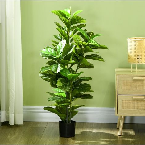 Planta artificial de ficus 110 cm verde con 90 hojas y maceta lastrada (1/5)