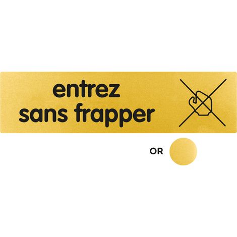 Plaque de porte Entrez sans frapper - Classique or 170x45mm - 4490496
