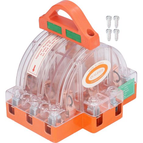 Interrupteur à couteau de sécurité 63A Résine ABS transparente Cuivre Générateur à 3 broches Interrupteur d'alimentation (1/5)