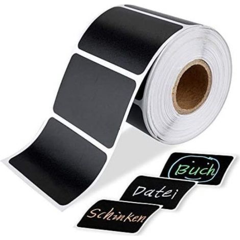 Die Packung enthält 300 schwarze Tafelaufkleber, die wasserfest sind