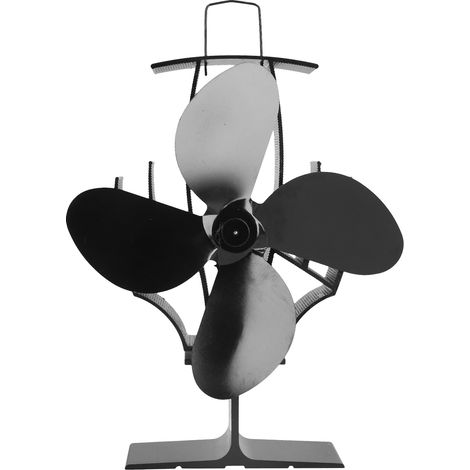 Ventilateur de poêle autonome 4 pales en aluminium, circulation de chaleur pour cheminée à bois, diffusion thermique silencieuse, économiseur d'énergie domestique (1/5)