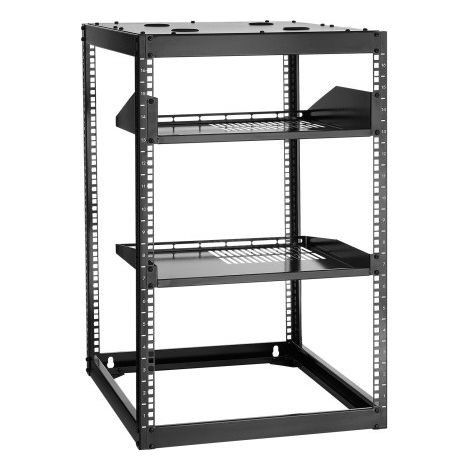 Rack de Serveur à Cadre Ouvert 16U Support de Réseau Autoportant (1/5)