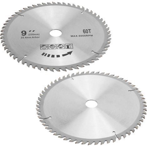 Kreissägeblatt aus Hartmetall, Holzbearbeitungssägeblatt-Zubehör, 9 x 60 Zähne, 230 mm (1/5)