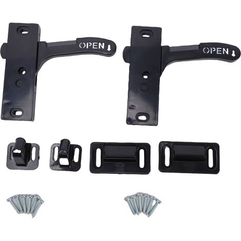 Poignée de porte moustiquaire RV Aluminium Noir Droit Kit de Remplacement Robuste (1/4)