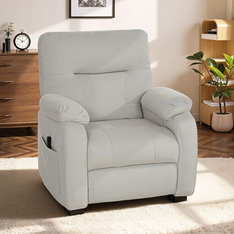 Fauteuil relax électrique fauteuil inclinable port USB repose-pieds poches latérales télécommande 96x90x103cm crème (1/5)