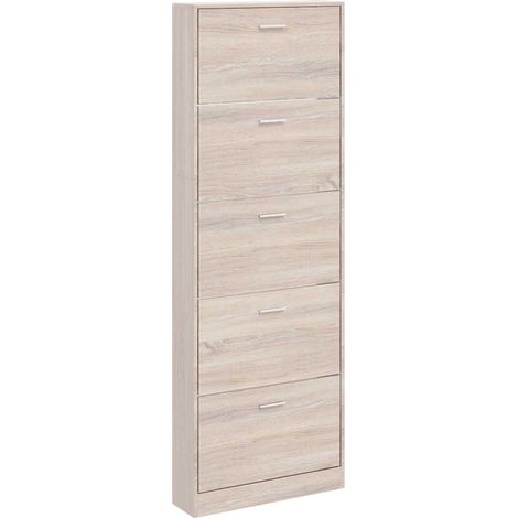 Maison Exclusive - Scarpiera in Legno Effetto Rovere con 5 Scomparti