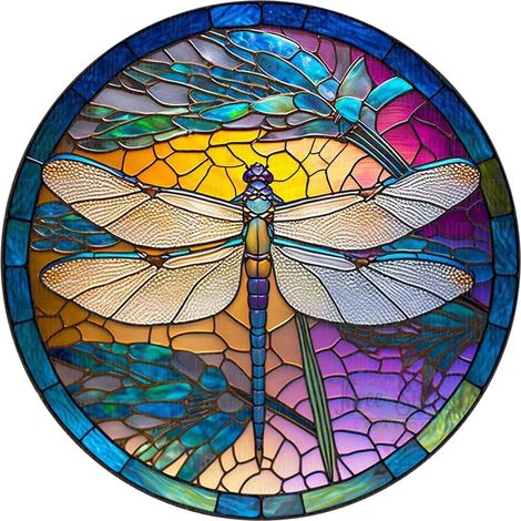 Pendentif Vitrail Peint - Panneau Murale Suncatcher 20 x 20 cm - Décoration Fenêtre Intérieure Jardin Salle de Bain Salon - 1 Pièce (1/5)