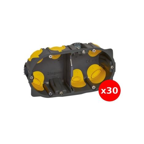 Legrand - LOT - Bou00eete d'encastrement 2 postes BBC - Prof. 40 - Ru00e9f : 080022L X 30 (1/2)