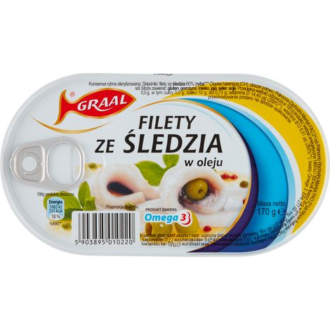Filetti di aringa Graal sott'olio 170 g (1/2)