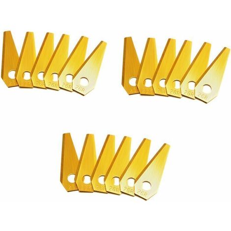 18 lames en titane pour tondeuses-robots Indego de Bosch - Lame de tonte adaptée à toutes les tondeuses-robots Bosch, s400, s350, s500,,or (1/5)