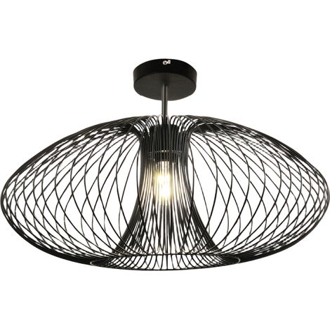 Plafonnier Fassa Ø60Cm En Métal Noir, Douille E27 40W, Design Moderne Et Élégant Pour L'Éclairage Intérieur, Ip20 - Fassa (1/3)