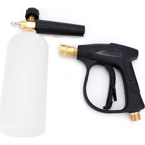 Lance de lavage ajustable pour nettoyeur haute pression, buse à mousse en forme d'éventail, kit canon à jet avec spray savon. (1/5)