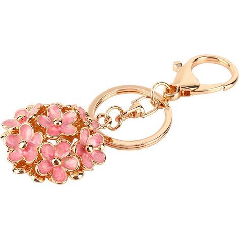 Porte-clés fleur strass cristal charmant, pendentif sac à main, accessoire pour voiture, cadeau. (1/5)