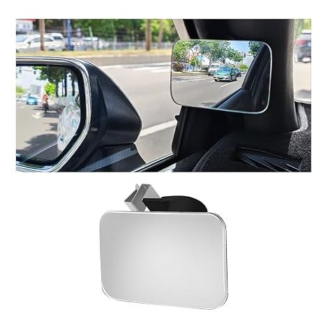 Miroir Mort Pour Voiture, Rétroviseur HD Grand Angle 360 Réglable Clipser L'avant Premier Rang Véhicule (1/4)