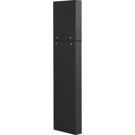 Mueble de baño esquinero negro de aglomerado 36,5 x 36,5 x 155 cm con 2 estantes (1/5)