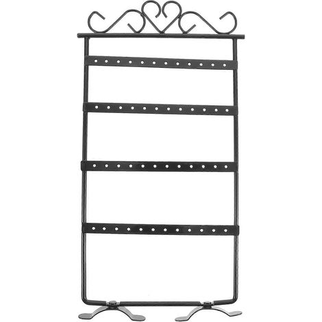 Organisateur de boucles d'oreilles en fer noir résistant, support pour boucles d'oreilles de bureau (1/4)