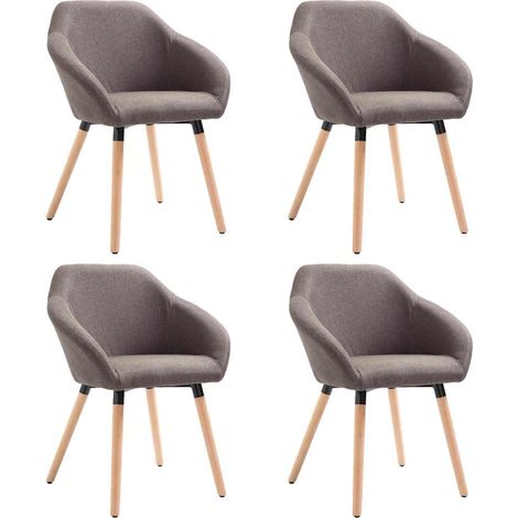 Maison Exclusive - Esszimmerstühle 4 Stk. Taupe Stoff (1/5)