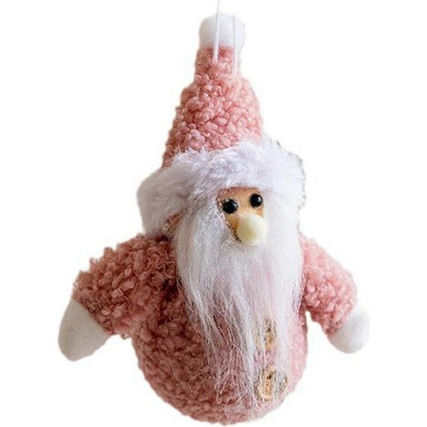Bezaubernde Weihnachtsbaum-Anhänger mit Weihnachtsmann- und Schneemannmotiven, rosa (1/5)