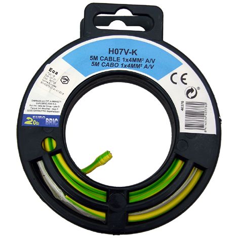 5m cable unipolar H07V-K 4mm2 amarillo/verde