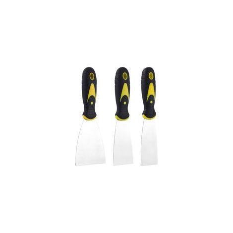 Lot de 3 grattoirs à papier peint avec poignée en plastique et lame métallique, outil de décollement facile pour rénovation murale–