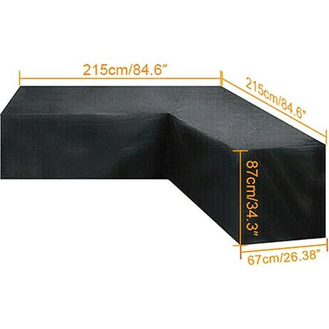 Housse imperméable en L pour canapé d'angle extérieur, protection meuble de jardin terrasse, résiste aux intempéries, rotin, couvre-canapé (1/4)