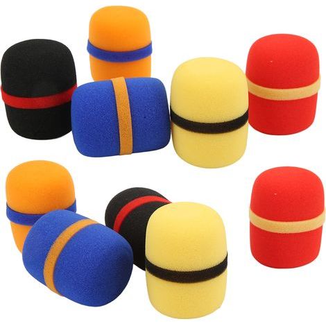 10 Pièces Housses Microphone Anti-Poussière Souples et Élastiques en Couleurs Assorties (1/5)